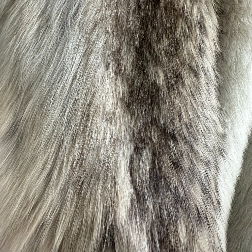 Genuine Coyote Fur Coat with Fox Trim | Vintage  – Med – Gorgeous Plush & Soft - Picture 9 of 16